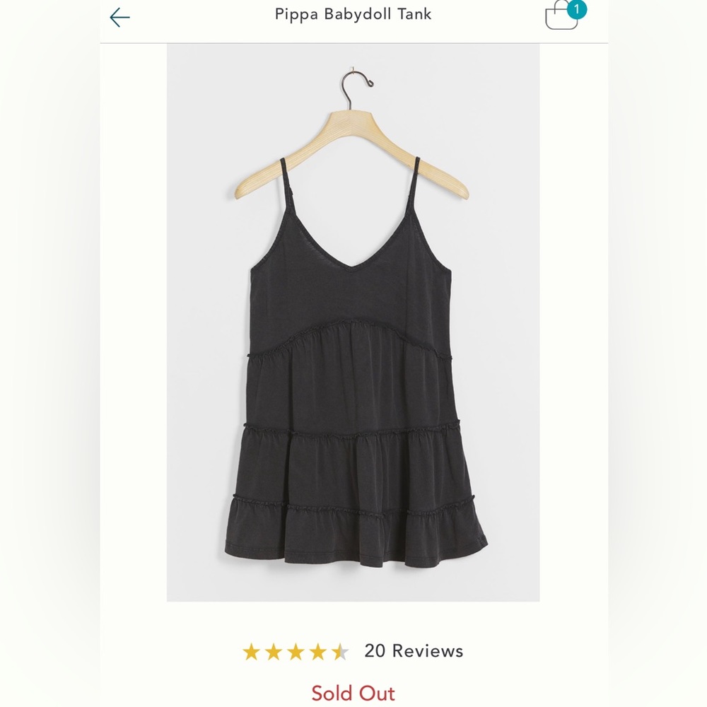 NWT Anthropologie Tank. Pippa Babydoll longer length tank XS. (24.75” long)